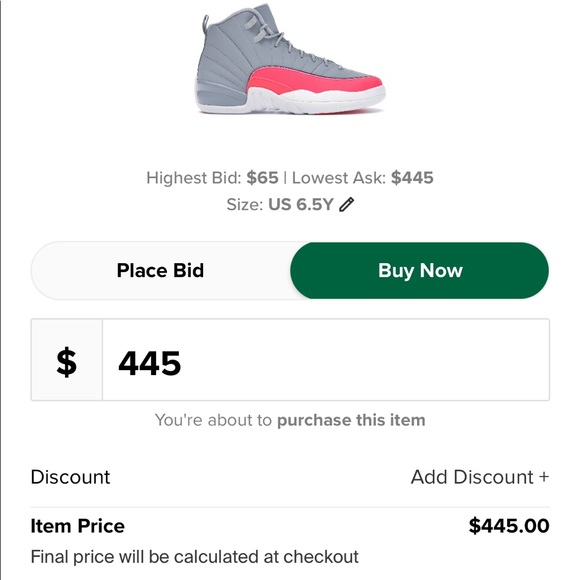 Jordan retro 12 wolf grey racer pink-size 6! - Picture 3 of 3